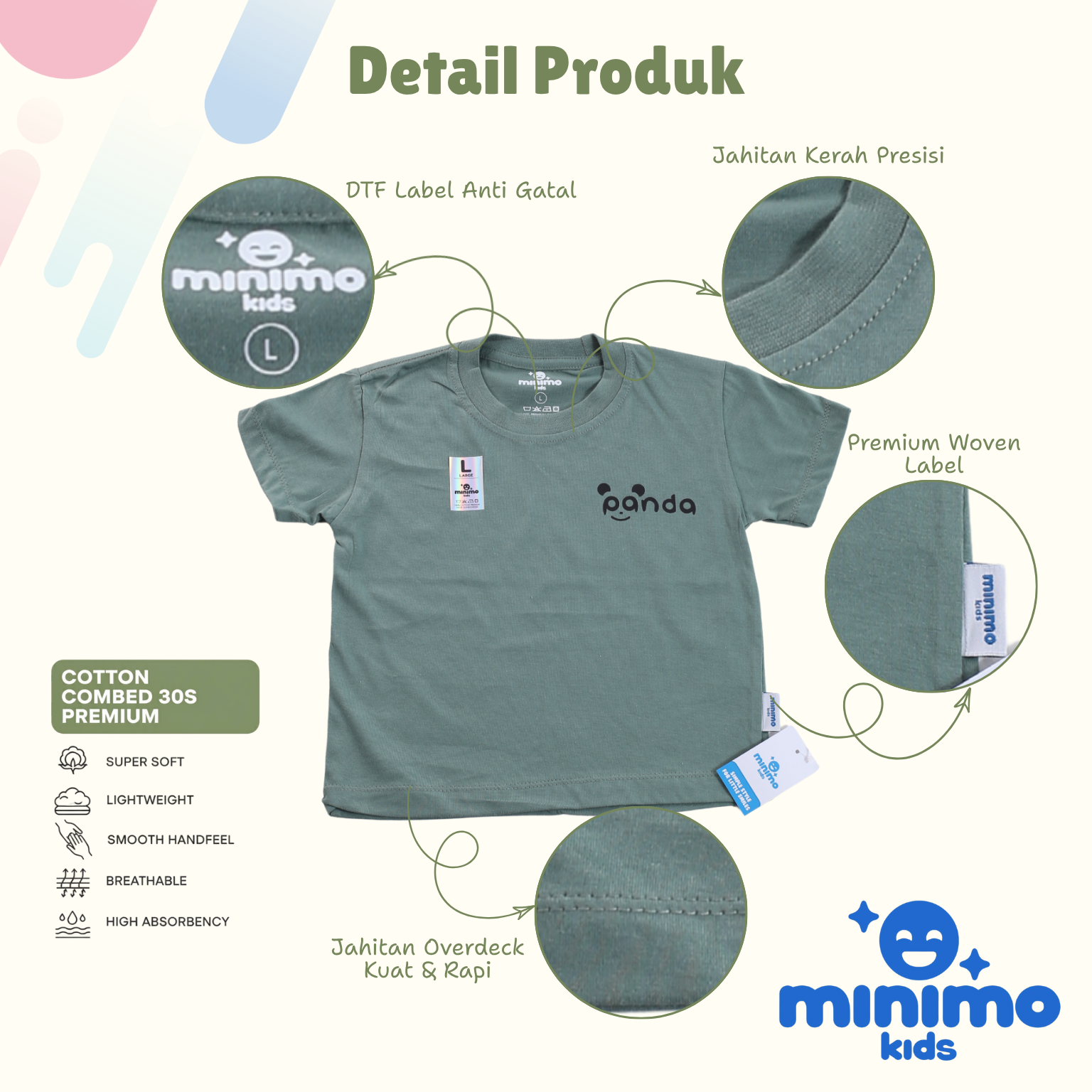 Basic Tee Minimo Kids - Detail dekat